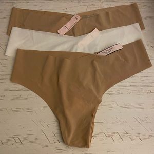 NEW Set of 5 Victoria’s Secret No Show Thongs Neutral